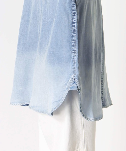 Jines（ジネス）の「テンセルデニムシャツ（シャツ/ブラウス・レディース・ブラック/ブルー・38）」の9枚目の写真