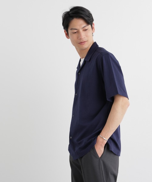 NANO universe（ナノユニバース）の「シルケットサッカーシャツ 半袖（シャツ/ブラウス・メンズ・ネイビー/ブルー/ホワイト/ブラック・L/M/S）」の20枚目の写真