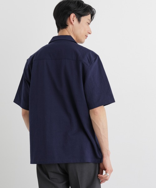 NANO universe（ナノユニバース）の「シルケットサッカーシャツ 半袖（シャツ/ブラウス・メンズ・ネイビー/ブルー/ホワイト/ブラック・L/M/S）」の21枚目の写真