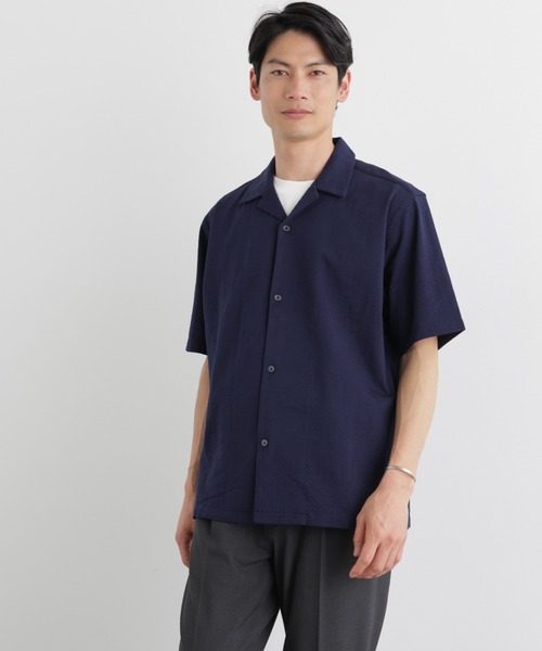 NANO universe（ナノユニバース）の「シルケットサッカーシャツ 半袖（シャツ/ブラウス・メンズ・ネイビー/ブルー/ホワイト/ブラック・L/M/S）」の19枚目の写真