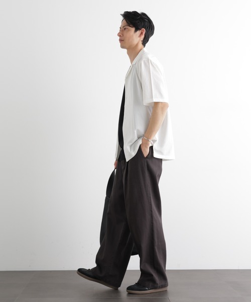 NANO universe（ナノユニバース）の「シルケットサッカーシャツ 半袖（シャツ/ブラウス・メンズ・ネイビー/ブルー/ホワイト/ブラック・L/M/S）」の9枚目の写真