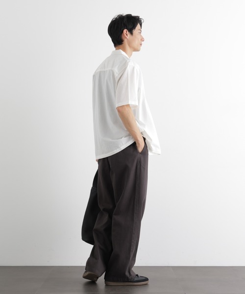 NANO universe（ナノユニバース）の「シルケットサッカーシャツ 半袖（シャツ/ブラウス・メンズ・ネイビー/ブルー/ホワイト/ブラック・L/M/S）」の10枚目の写真