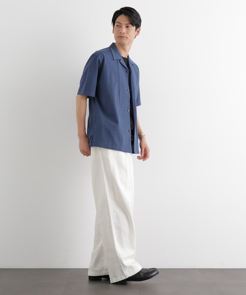 NANO universe（ナノユニバース）の「シルケットサッカーシャツ 半袖（シャツ/ブラウス・メンズ・ネイビー/ブルー/ホワイト/ブラック・L/M/S）」の17枚目の写真