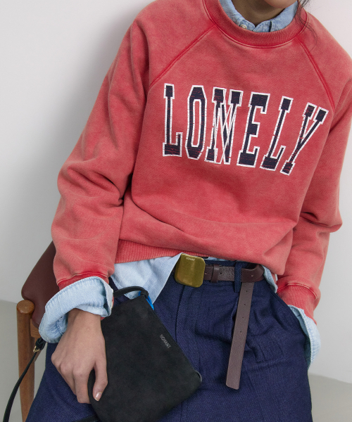 NOHANT(ノアン)の「LONELY/LOVELY 90s WASHED SWEATSHIRT RED(スウェット・レディース・レッド・SMALL/MEDIUM/LARGE)」の9枚目の写真