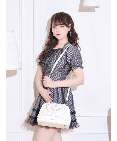 NOEMIE(ノエミー)の「キルティングビジュー2WAYハンドバック(ハンドバッグ・レディース・ブラック/オフホワイト/ピンク・ONE SIZE)」の10枚目の写真