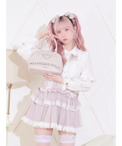 NOEMIE(ノエミー)の「キルティングビジュー2WAYハンドバック(ハンドバッグ・レディース・ブラック/オフホワイト/ピンク・ONE SIZE)」の16枚目の写真