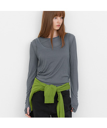 AN INTERLOCK RIBBED SLIM SET-UP TEE S (T-7165)