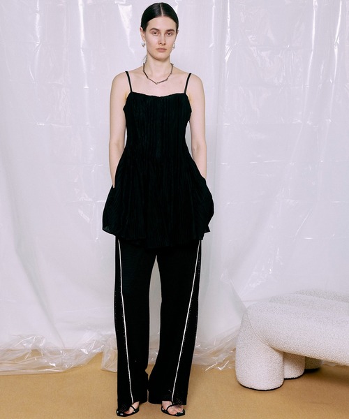 MAISON SPECIAL（メゾンスペシャル）の「Numbering Mesh Pants/ナンバリングメッシュパンツ（その他パンツ・レディース・ホワイト/ブルー/ブラック・36/38）」の4枚目の写真