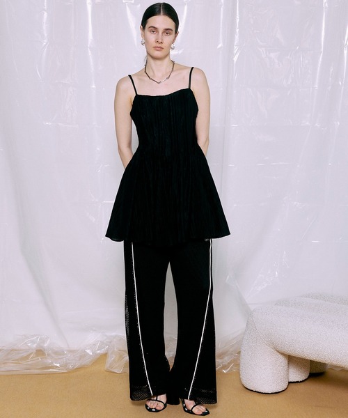 MAISON SPECIAL（メゾンスペシャル）の「Numbering Mesh Pants/ナンバリングメッシュパンツ（その他パンツ・レディース・ホワイト/ブルー/ブラック・36/38）」の5枚目の写真