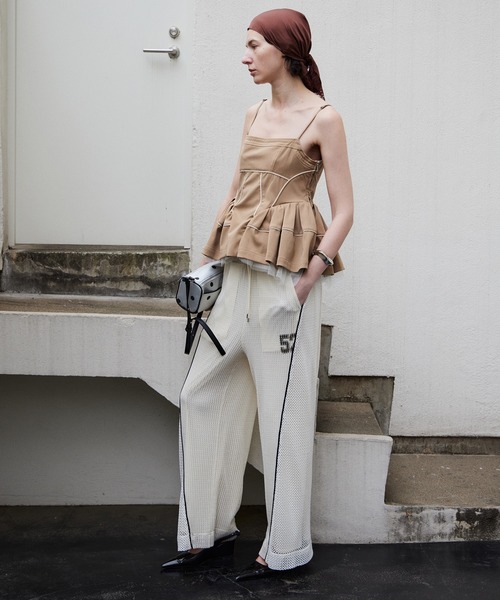 MAISON SPECIAL（メゾンスペシャル）の「Numbering Mesh Pants/ナンバリングメッシュパンツ（その他パンツ・レディース・ホワイト/ブルー/ブラック・36/38）」の7枚目の写真