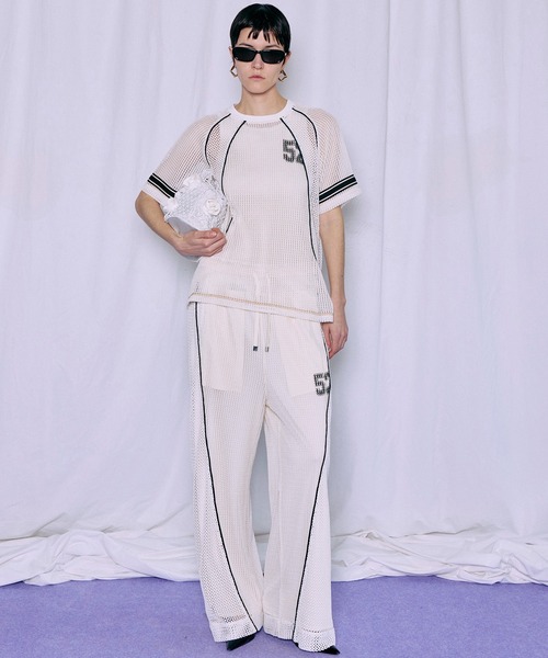 MAISON SPECIAL（メゾンスペシャル）の「Numbering Mesh Pants/ナンバリングメッシュパンツ（その他パンツ・レディース・ホワイト/ブルー/ブラック・36/38）」の10枚目の写真
