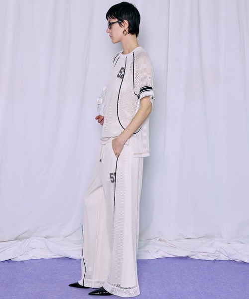 MAISON SPECIAL（メゾンスペシャル）の「Numbering Mesh Pants/ナンバリングメッシュパンツ（その他パンツ・レディース・ホワイト/ブルー/ブラック・36/38）」の11枚目の写真