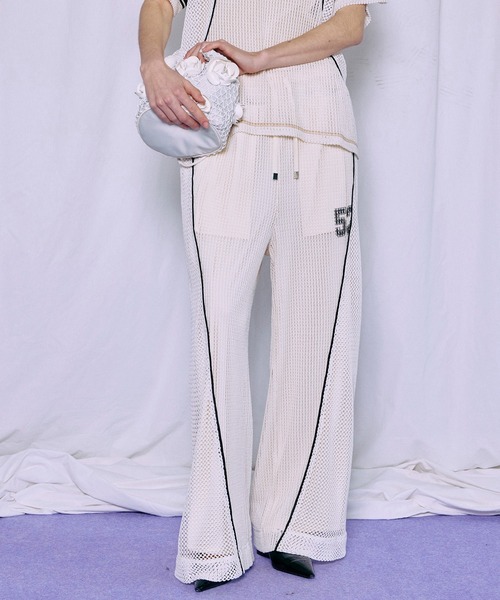 MAISON SPECIAL（メゾンスペシャル）の「Numbering Mesh Pants/ナンバリングメッシュパンツ（その他パンツ・レディース・ホワイト/ブルー/ブラック・36/38）」の14枚目の写真