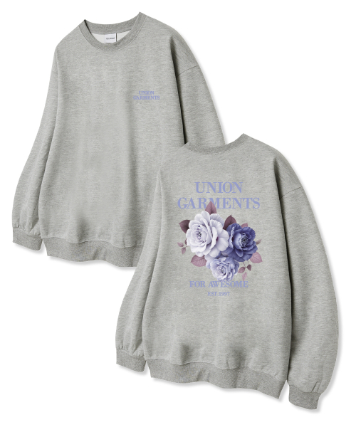 Union Garments(ユニオンガーメンツ)の「フラワーメンツ 裏毛 スウェットシャツ グレー(スウェット・レディース・その他・L/XL/XXL)」の1枚目の写真