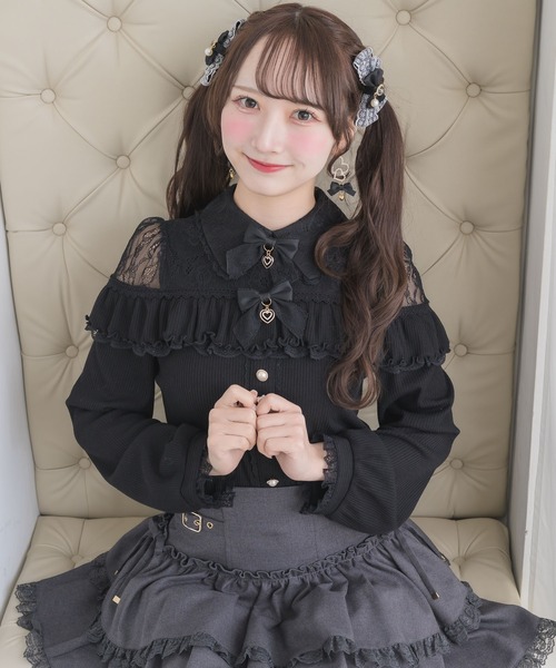 ROJITA(ロジータ)の「レースレイヤードリボンクリップセット(バレッタ/ヘアクリップ・レディース・ピンク/ホワイト/ブラック・FREE)」の10枚目の写真