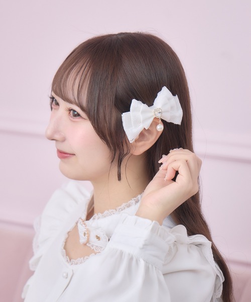 ROJITA(ロジータ)の「レースレイヤードリボンクリップセット(バレッタ/ヘアクリップ・レディース・ピンク/ホワイト/ブラック・FREE)」の20枚目の写真