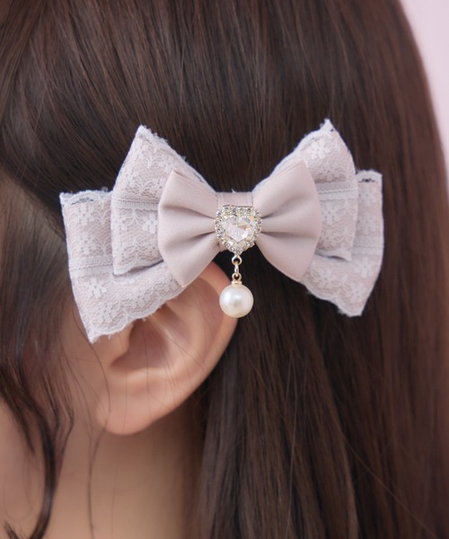 ROJITA(ロジータ)の「レースレイヤードリボンクリップセット(バレッタ/ヘアクリップ・レディース・ピンク/ホワイト/ブラック・FREE)」の16枚目の写真