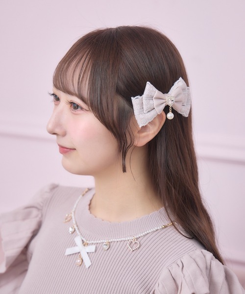 ROJITA(ロジータ)の「レースレイヤードリボンクリップセット(バレッタ/ヘアクリップ・レディース・ピンク/ホワイト/ブラック・FREE)」の18枚目の写真