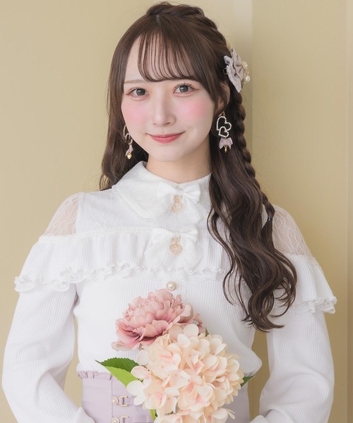 ROJITA(ロジータ)の「レースレイヤードリボンクリップセット(バレッタ/ヘアクリップ・レディース・ピンク/ホワイト/ブラック・FREE)」の8枚目の写真