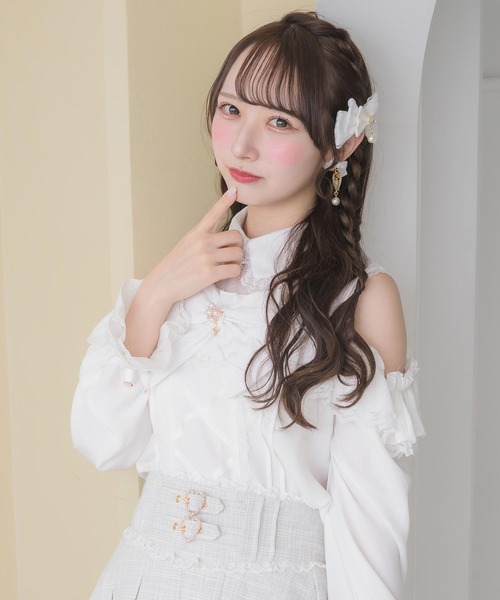 ROJITA(ロジータ)の「レースレイヤードリボンクリップセット(バレッタ/ヘアクリップ・レディース・ピンク/ホワイト/ブラック・FREE)」の9枚目の写真