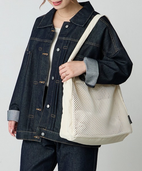 BONLECILL Marche（ボンルシールマルシェ）の「【BONLECILL Marche】《A4収納》デイリーメッシュワンハンドルトートバッグ（トートバッグ・レディース・ネイビー/アイボリー/ブラック・FREE）」の13枚目の写真