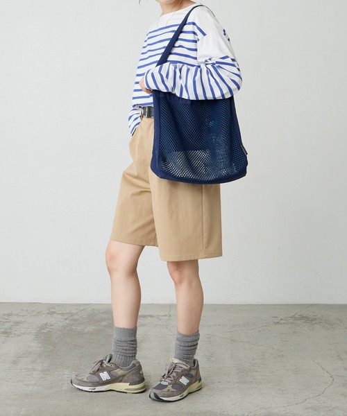 BONLECILL Marche（ボンルシールマルシェ）の「【BONLECILL Marche】《A4収納》デイリーメッシュワンハンドルトートバッグ（トートバッグ・レディース・ネイビー/アイボリー/ブラック・FREE）」の19枚目の写真