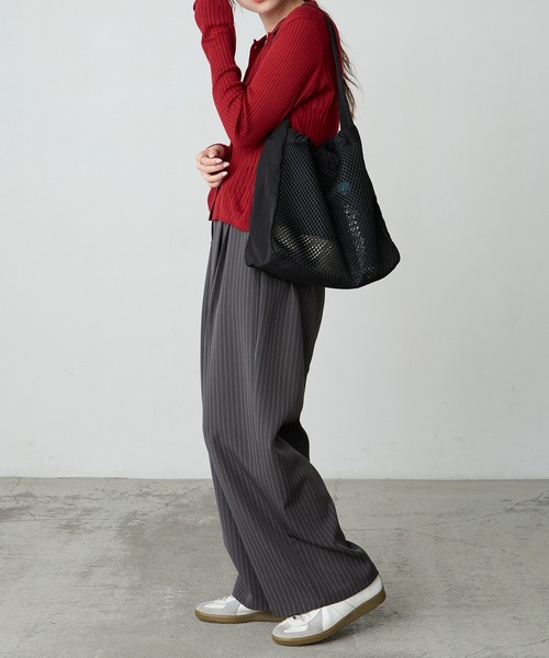 BONLECILL Marche（ボンルシールマルシェ）の「【BONLECILL Marche】《A4収納》デイリーメッシュワンハンドルトートバッグ（トートバッグ・レディース・ネイビー/アイボリー/ブラック・FREE）」の15枚目の写真