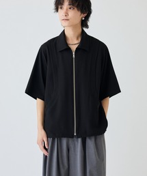 レイヤードジップ半袖シャツ