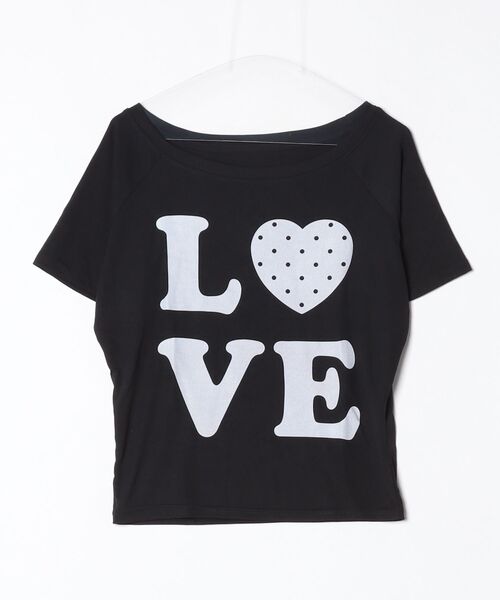 gossip!ロサンゼルス(ゴシップロサンゼルス)の「Y2K LOVEドットロゴワンショルダーTシャツ オフショルダー トップス 韓国風(Tシャツ/カットソー・レディース・ホワイト/ブラック・M)」の19枚目の写真