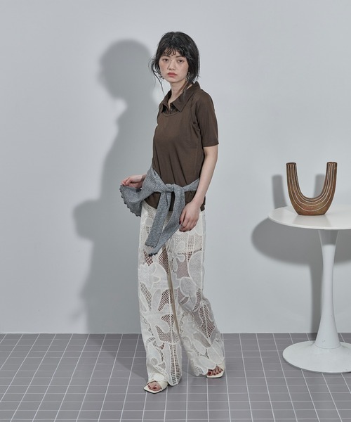 THE YOn(ザヨン)の「レーシーシアーイージーパンツ(その他パンツ・レディース・ブラック/アイボリー・FREE)」の3枚目の写真