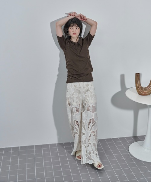 THE YOn(ザヨン)の「レーシーシアーイージーパンツ(その他パンツ・レディース・ブラック/アイボリー・FREE)」の6枚目の写真