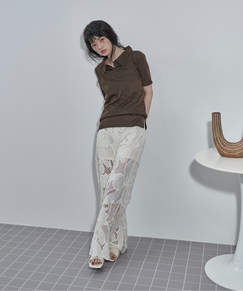 THE YOn(ザヨン)の「レーシーシアーイージーパンツ(その他パンツ・レディース・ブラック/アイボリー・FREE)」の8枚目の写真