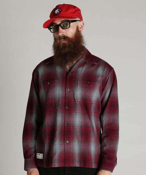 Schott(ショット)の「Schott/ショット/OMBRE CHECK FLANNEL SHIRT/オンブレ チェック フランネル シャツ(シャツ/ブラウス・メンズ・レッド/ブルー・2XL/XL/L/M)」の4枚目の写真
