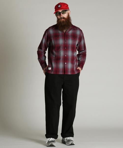 Schott(ショット)の「Schott/ショット/OMBRE CHECK FLANNEL SHIRT/オンブレ チェック フランネル シャツ(シャツ/ブラウス・メンズ・レッド/ブルー・2XL/XL/L/M)」の5枚目の写真