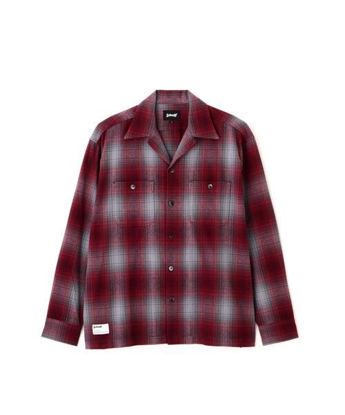 Schott(ショット)の「Schott/ショット/OMBRE CHECK FLANNEL SHIRT/オンブレ チェック フランネル シャツ(シャツ/ブラウス・メンズ・レッド/ブルー・2XL/XL/L/M)」の6枚目の写真