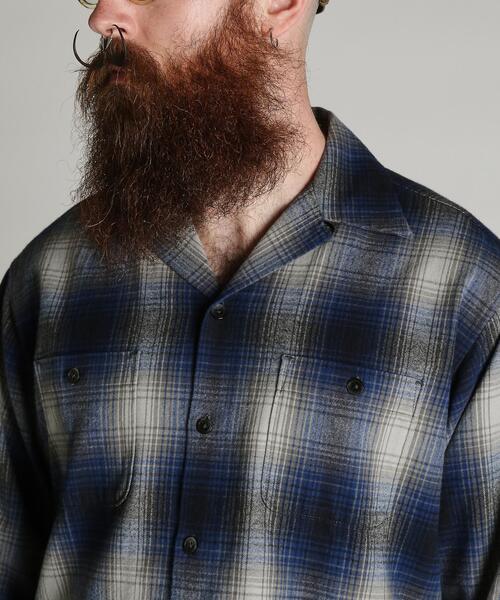 Schott(ショット)の「Schott/ショット/OMBRE CHECK FLANNEL SHIRT/オンブレ チェック フランネル シャツ(シャツ/ブラウス・メンズ・レッド/ブルー・2XL/XL/L/M)」の11枚目の写真