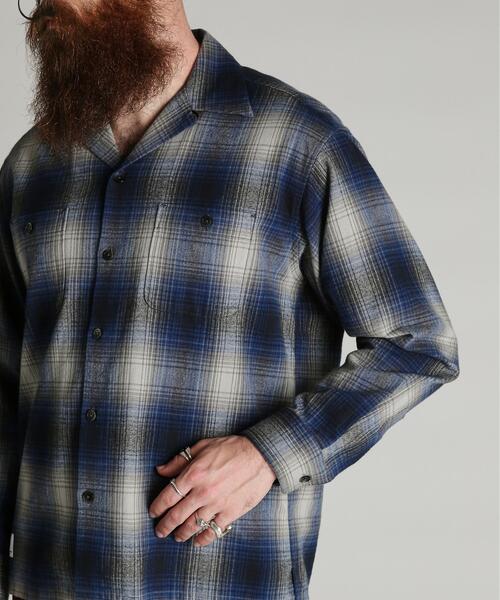 Schott(ショット)の「Schott/ショット/OMBRE CHECK FLANNEL SHIRT/オンブレ チェック フランネル シャツ(シャツ/ブラウス・メンズ・レッド/ブルー・2XL/XL/L/M)」の12枚目の写真