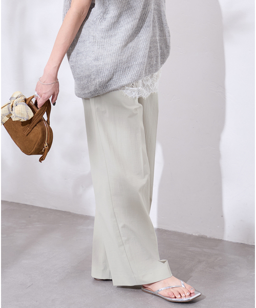 JOURNAL STANDARD（ジャーナルスタンダード）の「《追加3》【撥水/接触冷感/洗える/UV】リネンナイロンストレッチスラックス（スラックス・レディース・ライトグレー/ネイビー・34/38/36）」の10枚目の写真