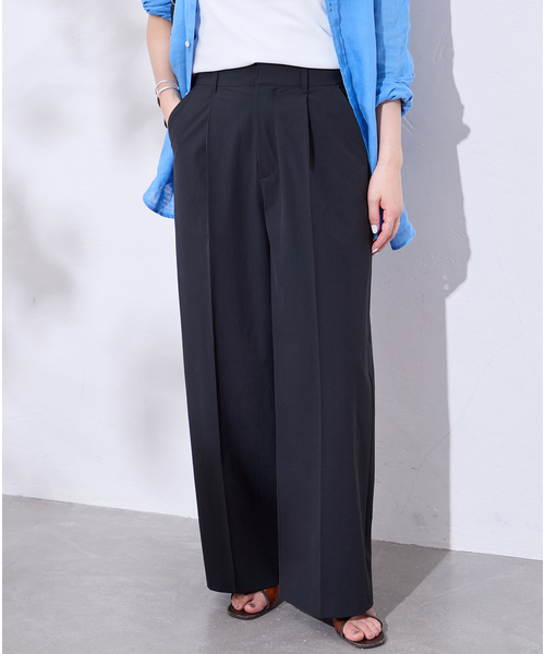 JOURNAL STANDARD（ジャーナルスタンダード）の「《追加3》【撥水/接触冷感/洗える/UV】リネンナイロンストレッチスラックス（スラックス・レディース・ライトグレー/ネイビー・34/38/36）」の16枚目の写真