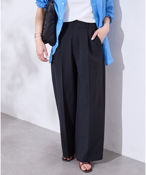 JOURNAL STANDARD（ジャーナルスタンダード）の「《追加3》【撥水/接触冷感/洗える/UV】リネンナイロンストレッチスラックス（スラックス・レディース・ライトグレー/ネイビー・34/38/36）」の17枚目の写真