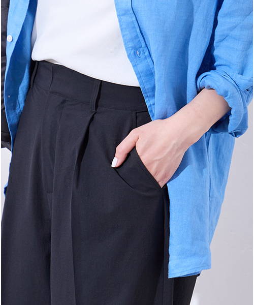 JOURNAL STANDARD（ジャーナルスタンダード）の「《追加3》【撥水/接触冷感/洗える/UV】リネンナイロンストレッチスラックス（スラックス・レディース・ライトグレー/ネイビー・34/38/36）」の20枚目の写真
