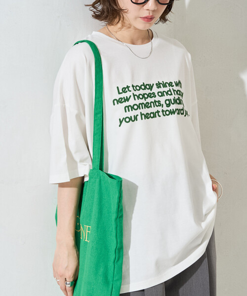 FREAK'S STORE(フリークスストア)の「\待望の再入荷!/限定展開 フロッキー ロゴ プリント 半袖 Tシャツ(Tシャツ/カットソー・レディース・ネイビー/ライトグレー/ブラウン/ピンク/ナチュラル/オフホワイト/ブラック・フリ-)」の11枚目の写真