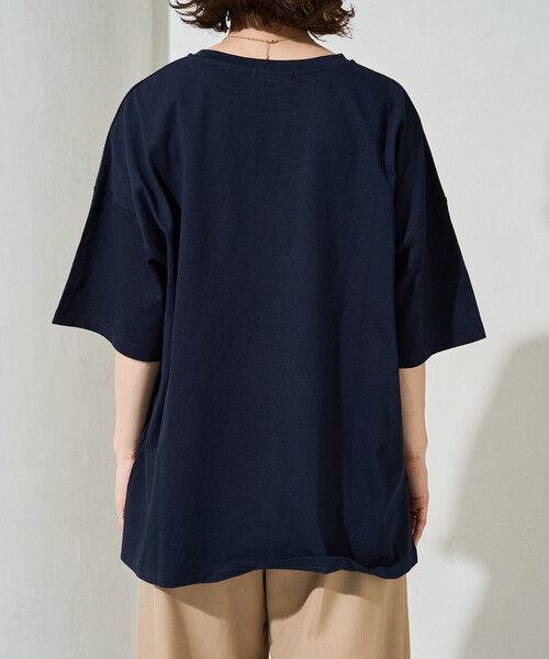 FREAK'S STORE(フリークスストア)の「限定展開 フロッキー ロゴ プリント 半袖 Tシャツ(Tシャツ/カットソー・レディース・ネイビー/ライトグレー/ブラウン/ピンク/ナチュラル/オフホワイト/ブラック・フリ-)」の11枚目の写真