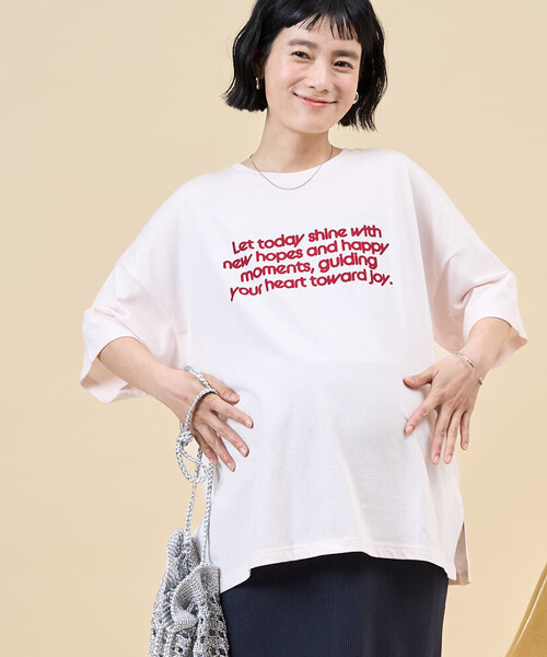 FREAK'S STORE(フリークスストア)の「限定展開 フロッキー ロゴ プリント 半袖 Tシャツ(Tシャツ/カットソー・レディース・ネイビー/ライトグレー/ブラウン/ピンク/ナチュラル/オフホワイト/ブラック・フリ-)」の18枚目の写真