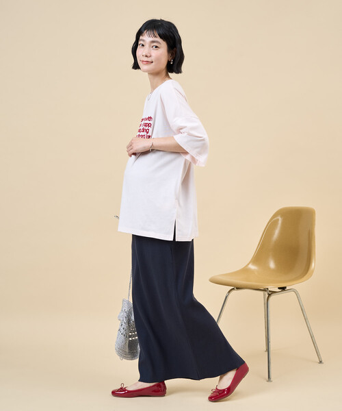 FREAK'S STORE(フリークスストア)の「限定展開 フロッキー ロゴ プリント 半袖 Tシャツ(Tシャツ/カットソー・レディース・ネイビー/ライトグレー/ブラウン/ピンク/ナチュラル/オフホワイト/ブラック・フリ-)」の20枚目の写真