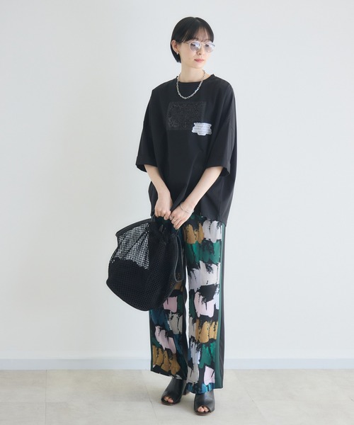 Paradise Picnic（パラダイスピクニック）の「33℃ スパンコールキラキラTシャツ（Tシャツ/カットソー・レディース・チャコールグレー/ブラック/ホワイト・FREE）」の19枚目の写真