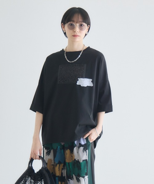 Paradise Picnic（パラダイスピクニック）の「33℃ スパンコールキラキラTシャツ（Tシャツ/カットソー・レディース・チャコールグレー/ブラック/ホワイト・FREE）」の16枚目の写真