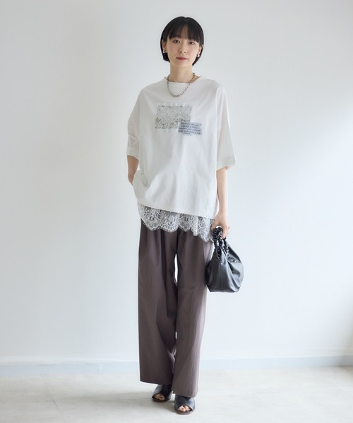 Paradise Picnic（パラダイスピクニック）の「33℃ スパンコールキラキラTシャツ（Tシャツ/カットソー・レディース・チャコールグレー/ブラック/ホワイト・FREE）」の22枚目の写真