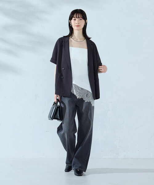 COMME CA ISM（コムサイズム）の「レースキャミソール（キャミソール・レディース・ホワイト/ブラック・MEDIUM/LARGE）」の5枚目の写真