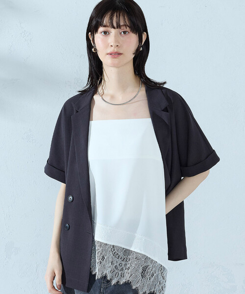 COMME CA ISM（コムサイズム）の「レースキャミソール（キャミソール・レディース・ホワイト/ブラック・MEDIUM/LARGE）」の6枚目の写真